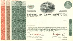 Studebaker-Worthington, Inc - Stock Certificate